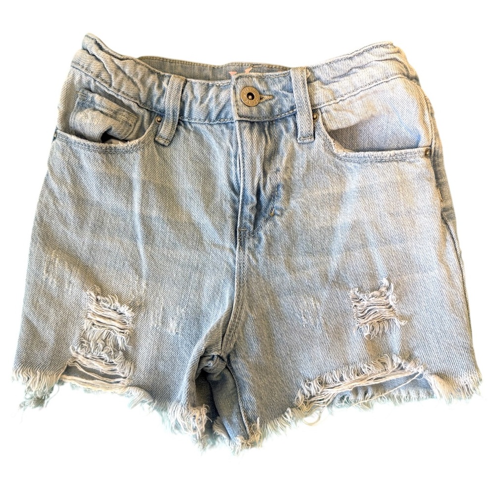 Light Blue Distressed Denim Shorts YMI Girl Shorts